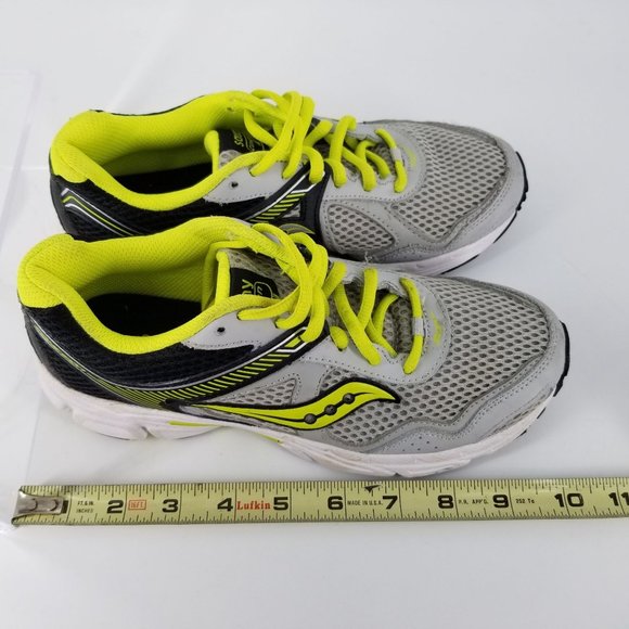 Saucony Running Walking Shoes Leather Mesh 4.50 Boys Cohesion Green Grey Black - Picture 11 of 13